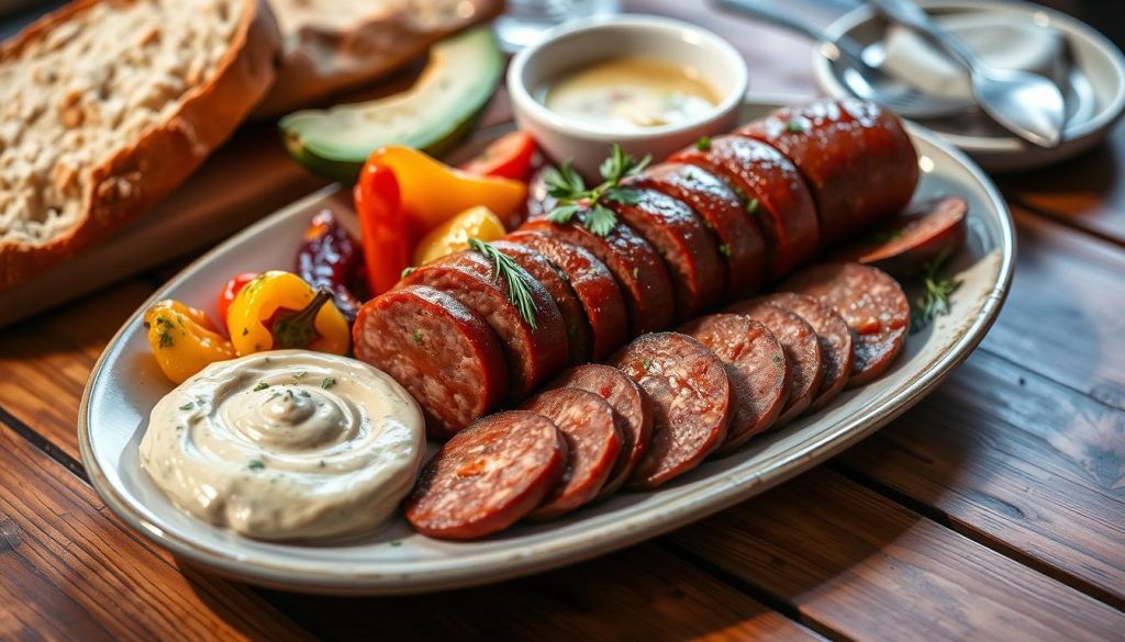 Beef Chorizo Sausage Plating