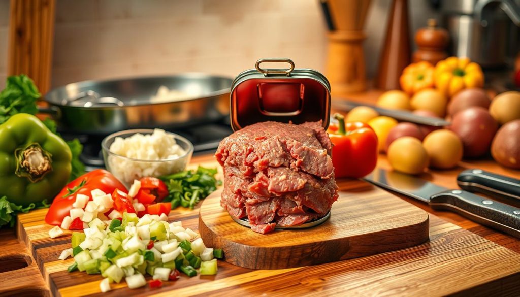 Canned Corned Beef Meal Preparation