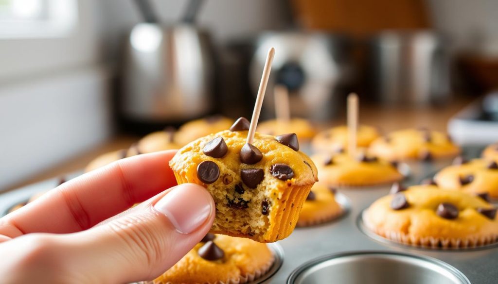 Checking Muffin Doneness with Toothpick Test