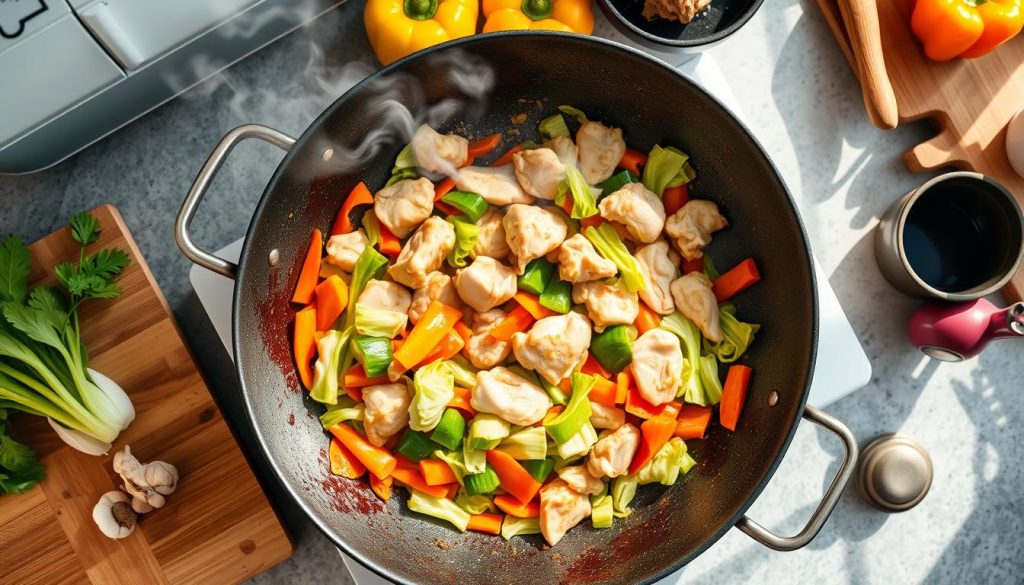 Chicken Cabbage Stir Fry Cooking Process