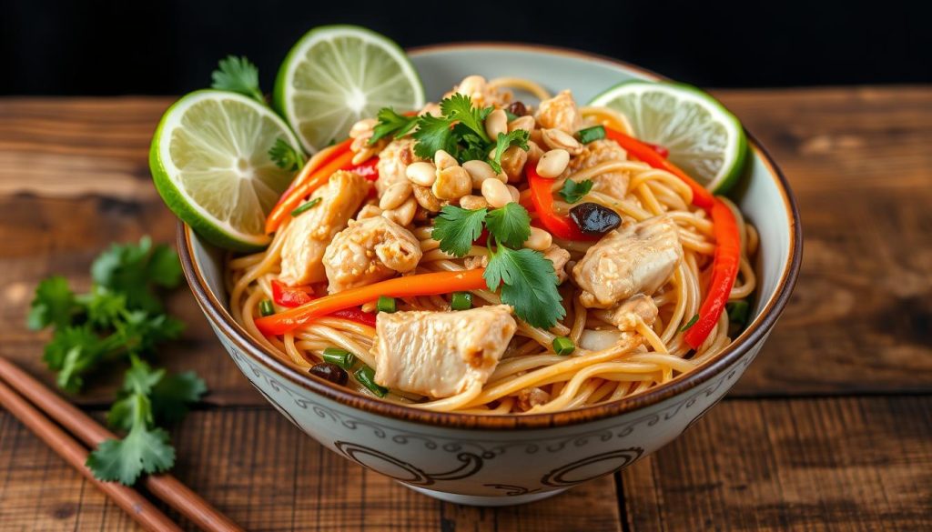 Chicken Pad Thai dish