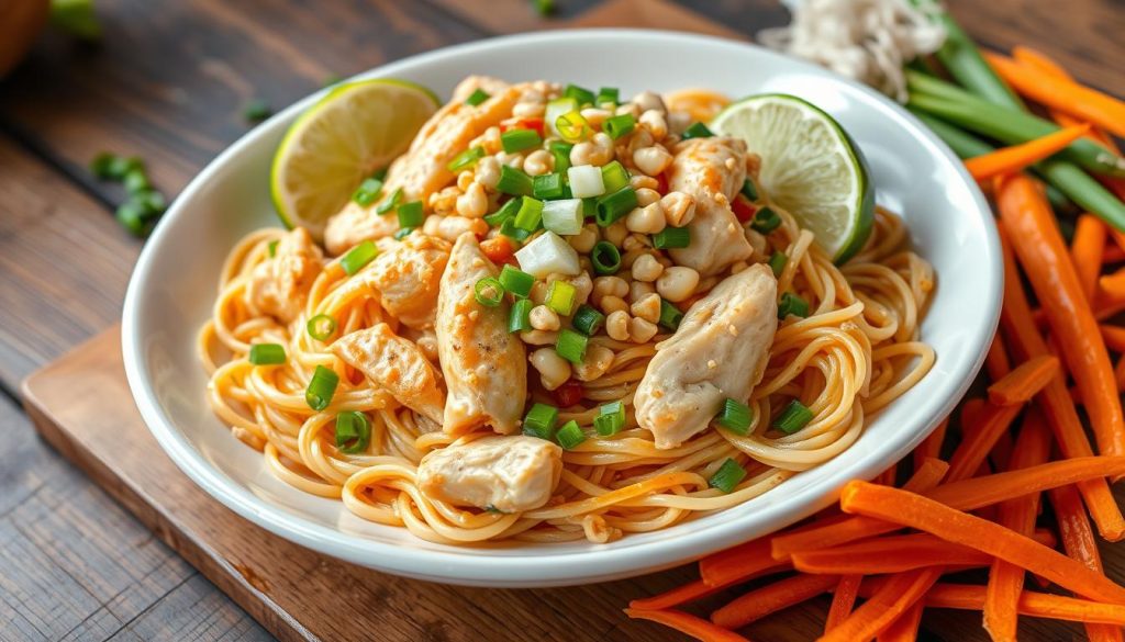 Chicken Pad Thai dish