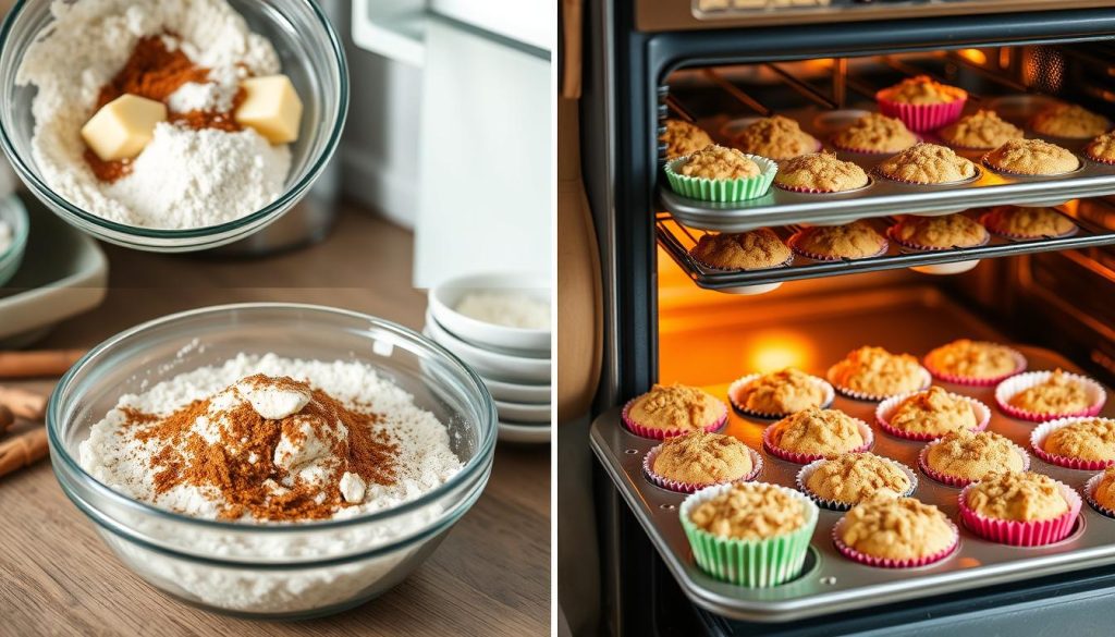 Cinnamon Streusel Muffins Baking Process