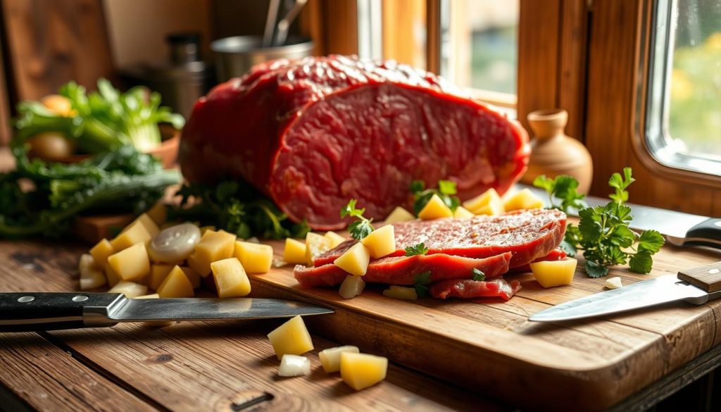 Corned Beef Preparation for Hash