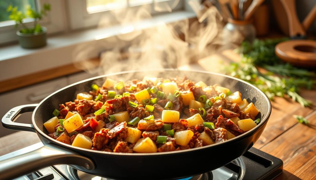 Crispy Corned Beef Hash Preparation