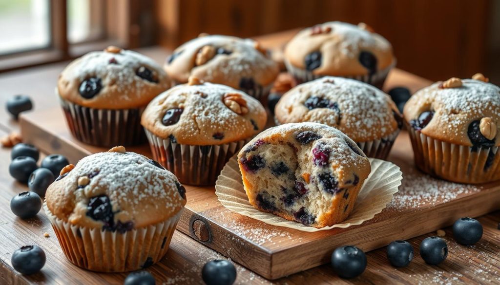 Customized Blueberry Muffins with Nuts and Chocolate