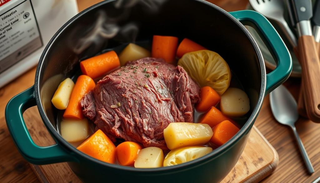 Dutch Oven Corned Beef Cooking Process