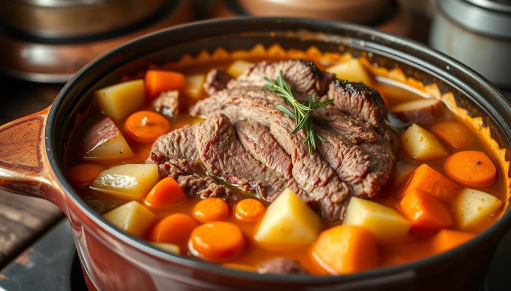 Dutch Oven Corned Beef with Vegetables