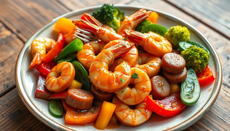 Easy Honey Garlic Shrimp with Sausage & Veggies! ðŸ¤ðŸ¥˜