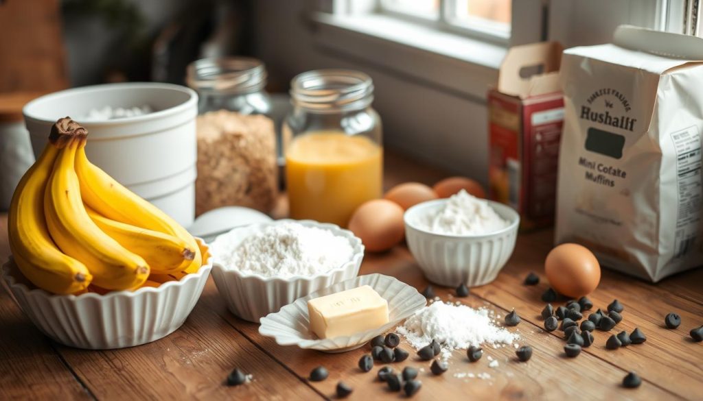 Fresh Ingredients for Mini Chocolate Chip Muffins