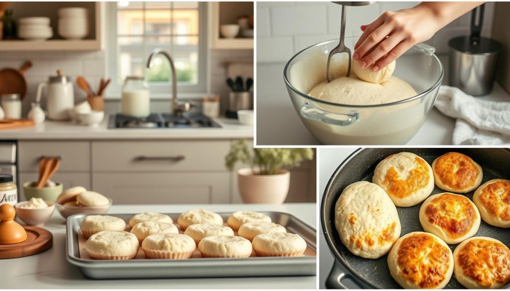 Gluten Free English Muffins Cooking Process