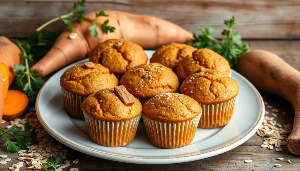 Gluten-free vegan sweet potato muffins