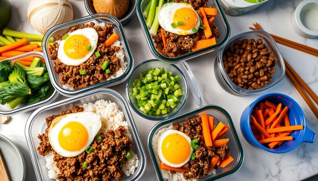 Korean Ground Beef Bowl meal prep