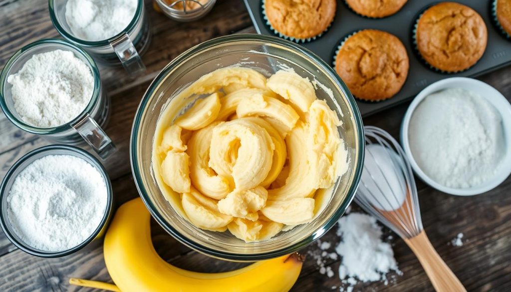 Mini Banana Muffins Baking Process