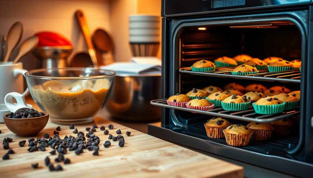 Mini Chocolate Chip Muffins Baking Process