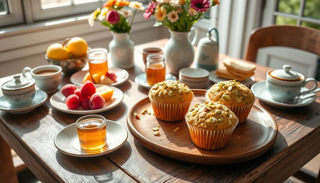 Pistachio Muffins Brunch Spread