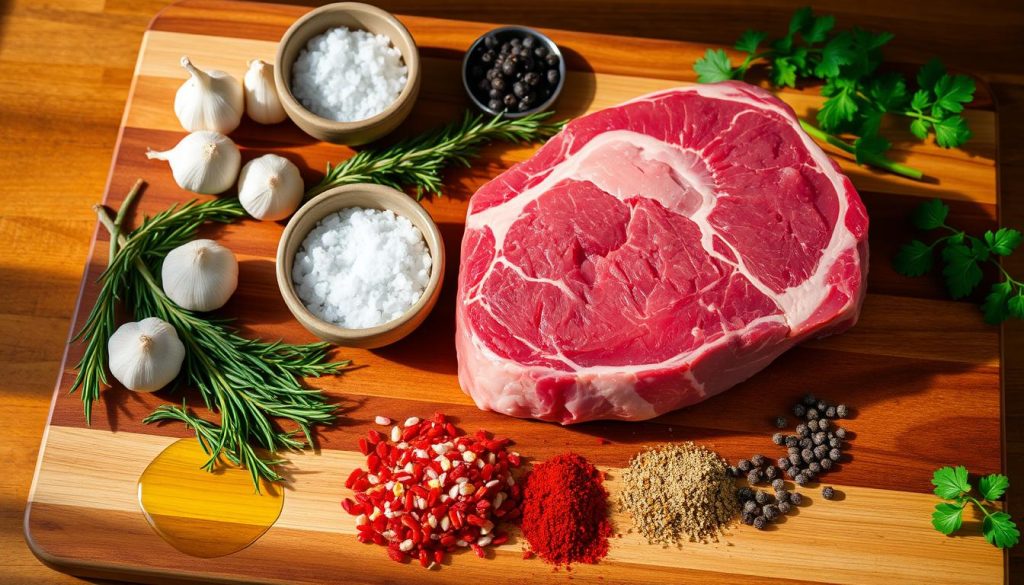 Prime Rib Ingredients Preparation