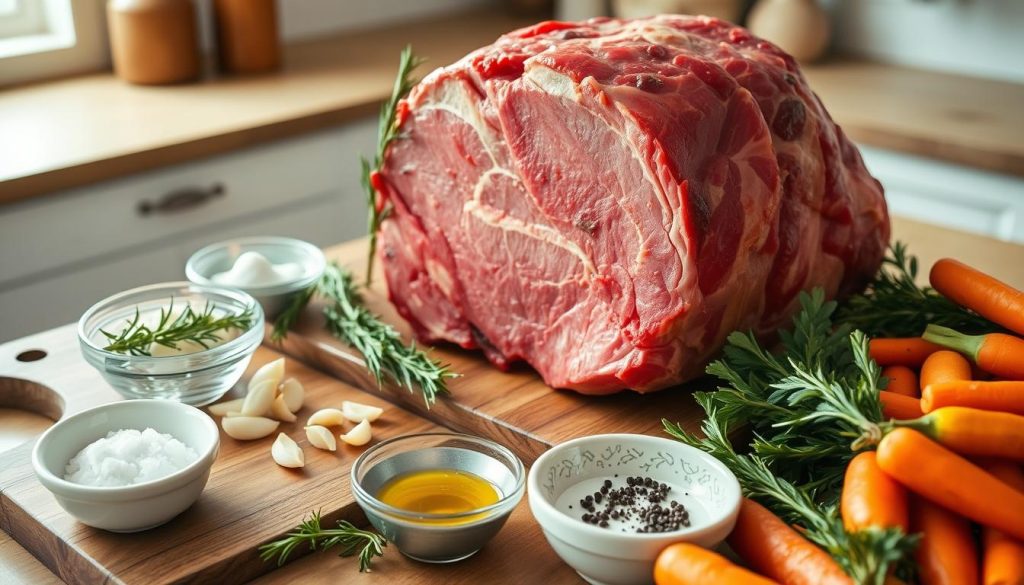 Prime Rib Ingredients Preparation