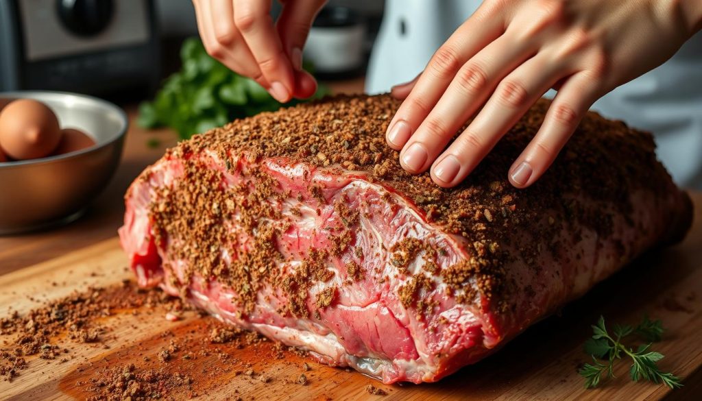 Prime Rib Rub Application Technique