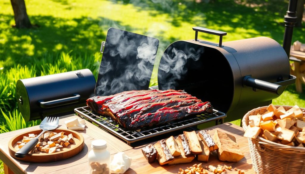 Smoker Setup for Beef Back Ribs