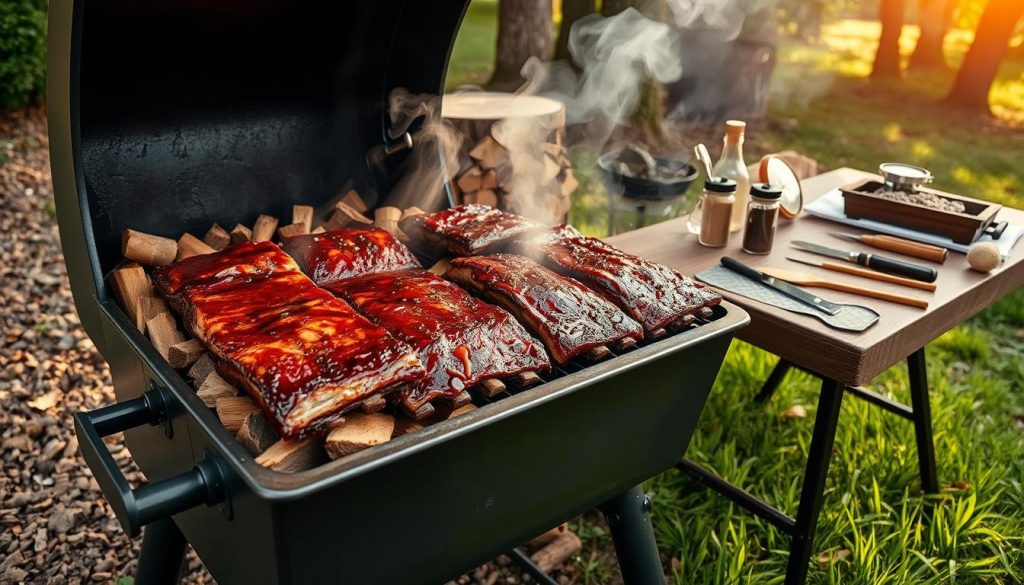 Smoking Beef Short Ribs Setup