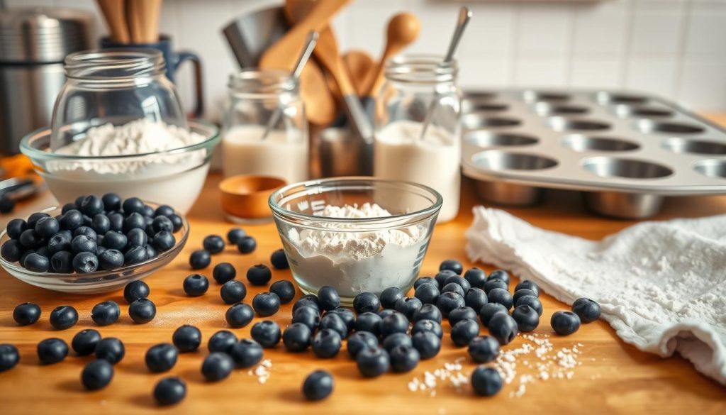 Sourdough Blueberry Muffins Preparation