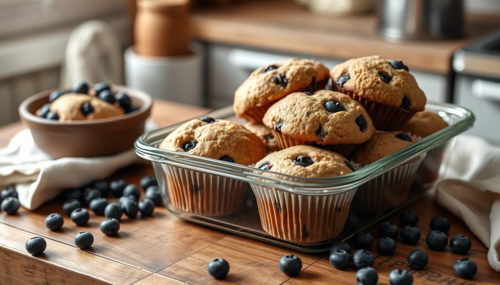 Sourdough Blueberry Muffins Storage