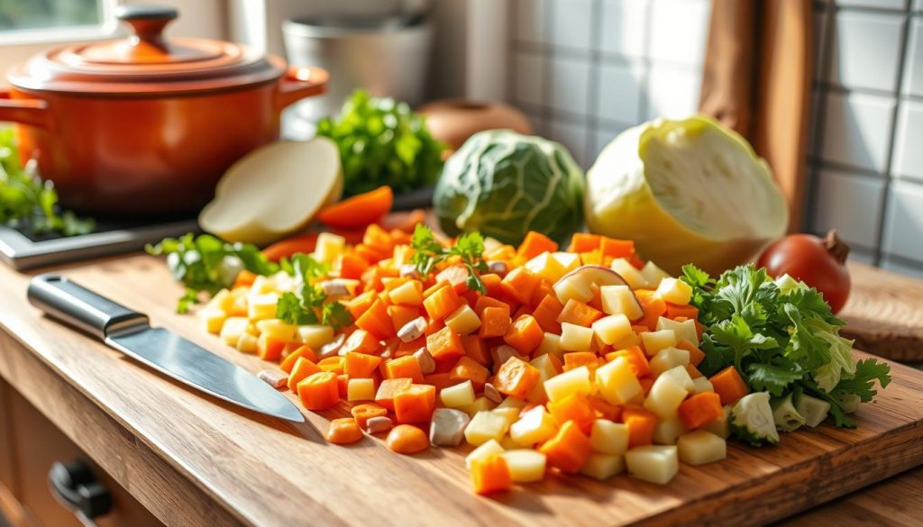 Vegetable Preparation for Corned Beef