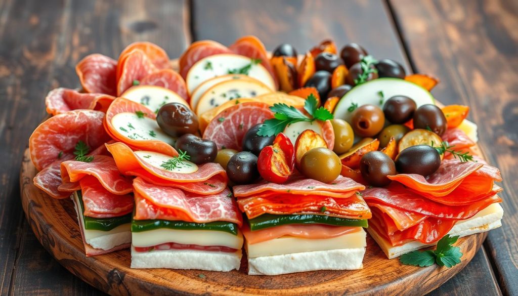 antipasto squares finger food