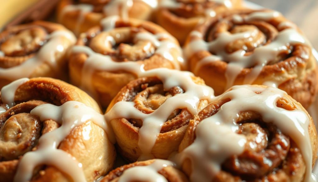 banana bread cinnamon rolls glaze