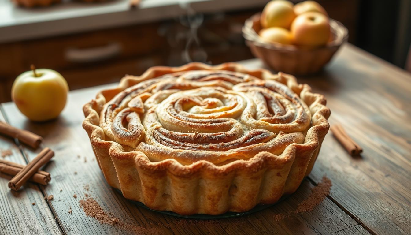 cinnamon roll apple pie