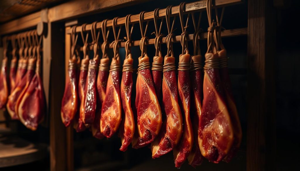 duck prosciutto drying