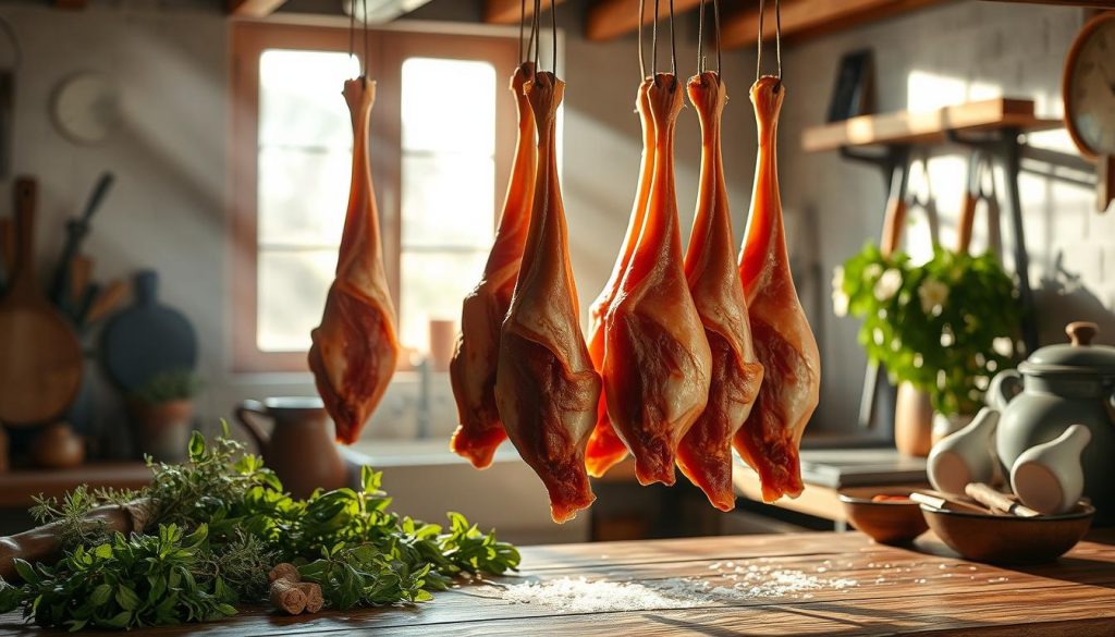 duck prosciutto drying process