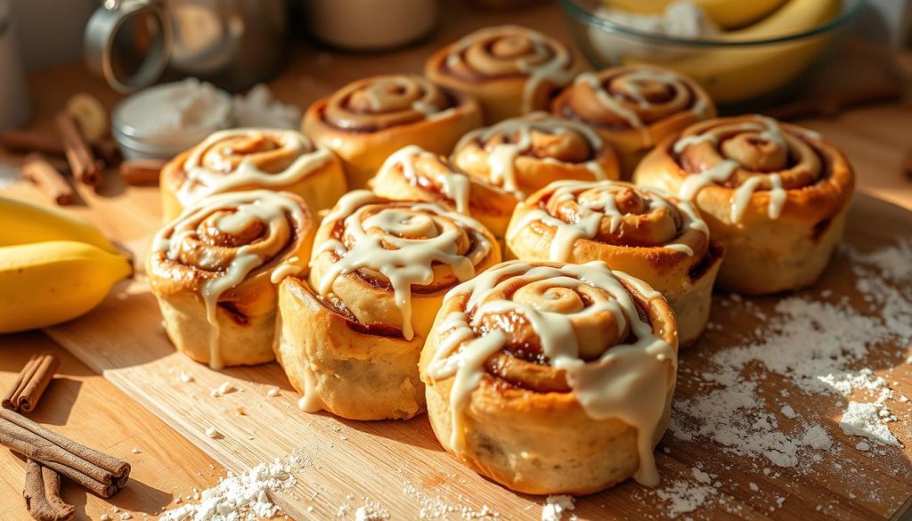 easy banana bread cinnamon rolls