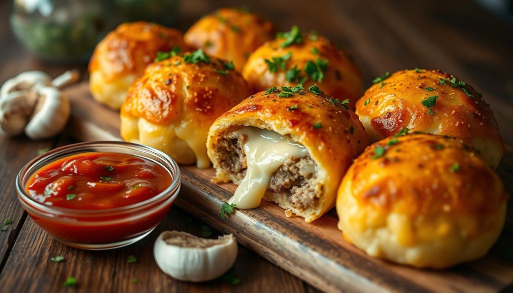 garlic parmesan cheeseburger bombs