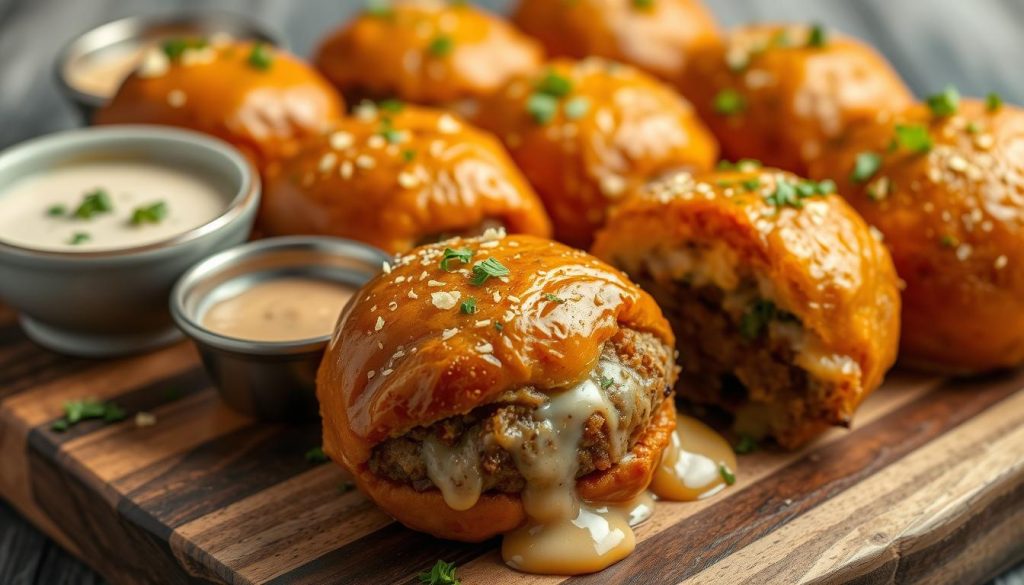 garlic parmesan cheeseburger bombs