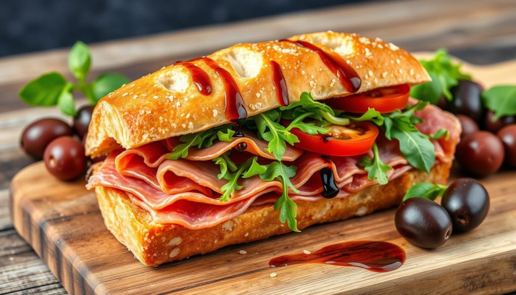 gourmet prosciutto sandwich