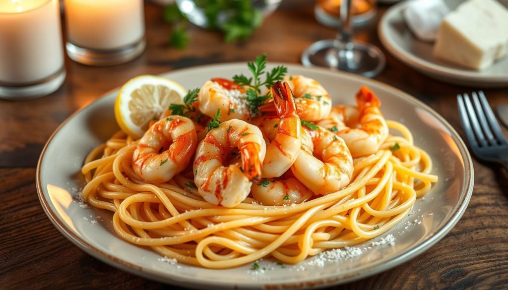 shrimp scampi dish