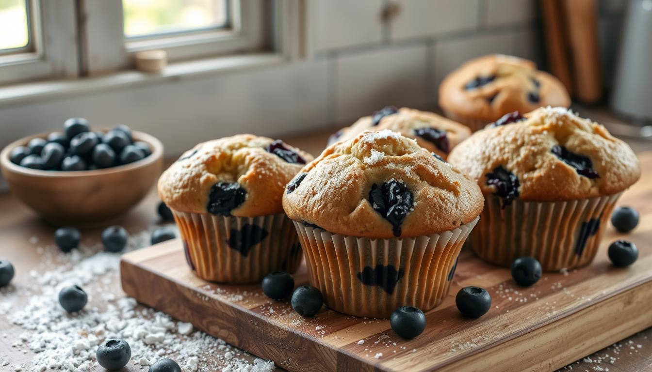 sourdough blueberry muffins