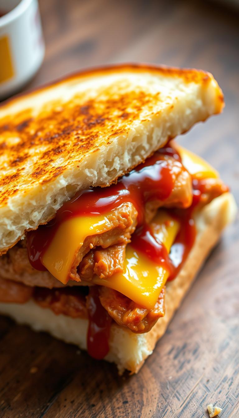 BBQ Chicken Grilled Cheese Sandwich