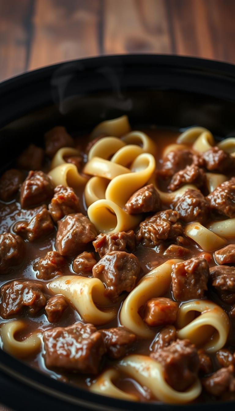 Crockpot Beef and Noodles