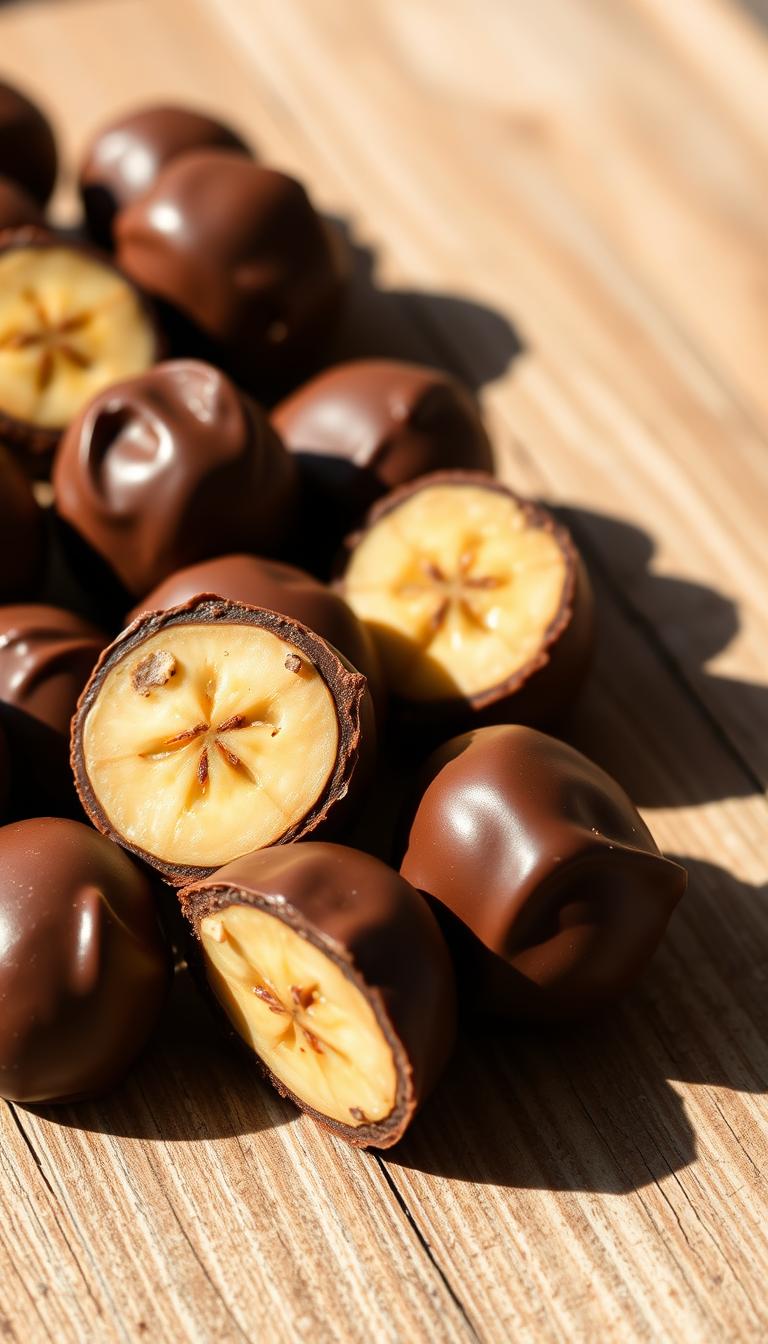 Healthy Chocolate Peanut Butter Banana Bites