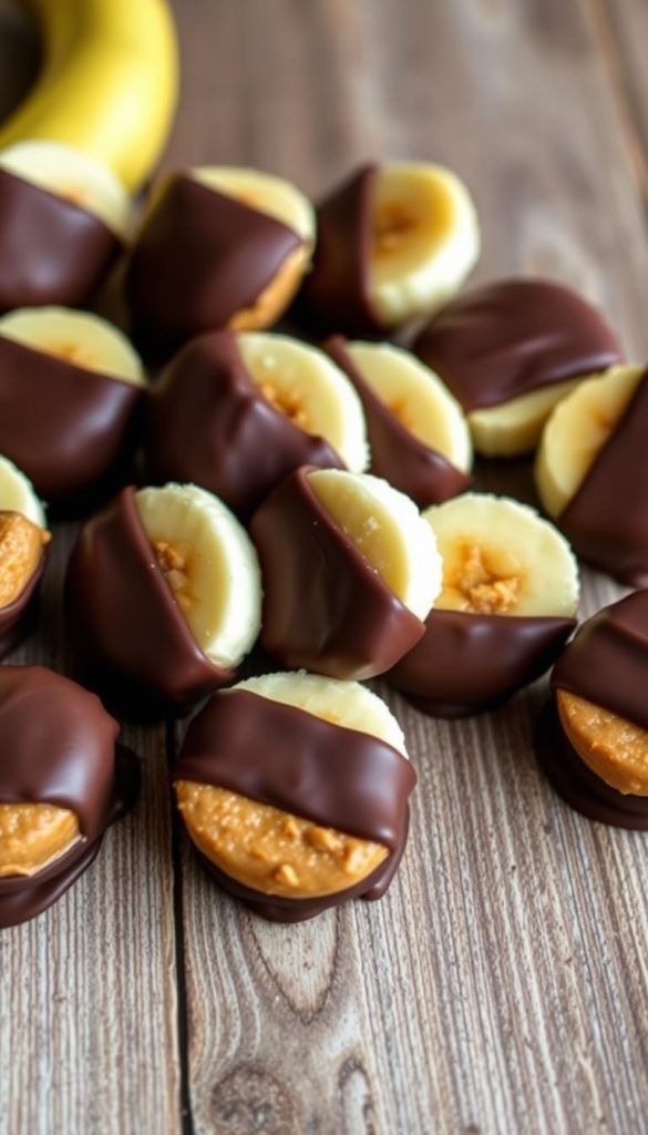 chocolate peanut butter banana bites