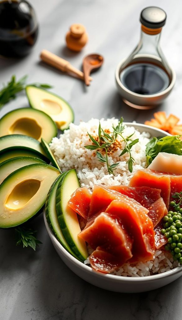 essential ingredients for sushi bowls