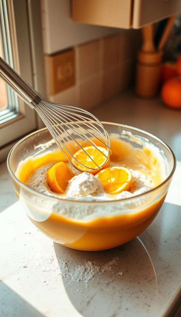 mixing muffin batter