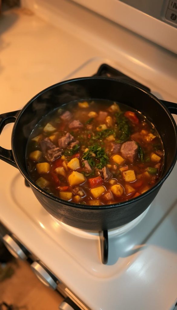 stovetop cooking process