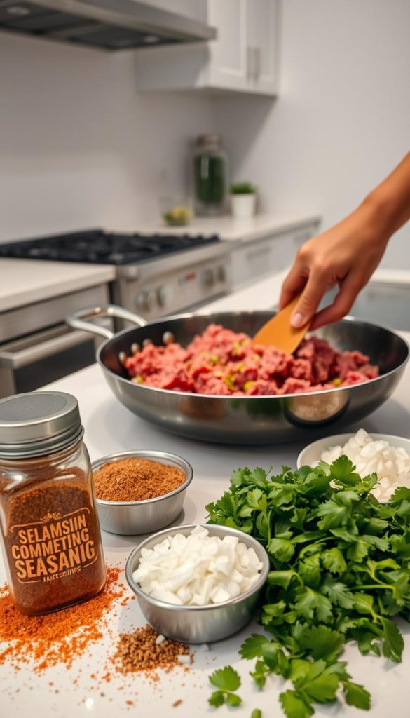 taco meat preparation