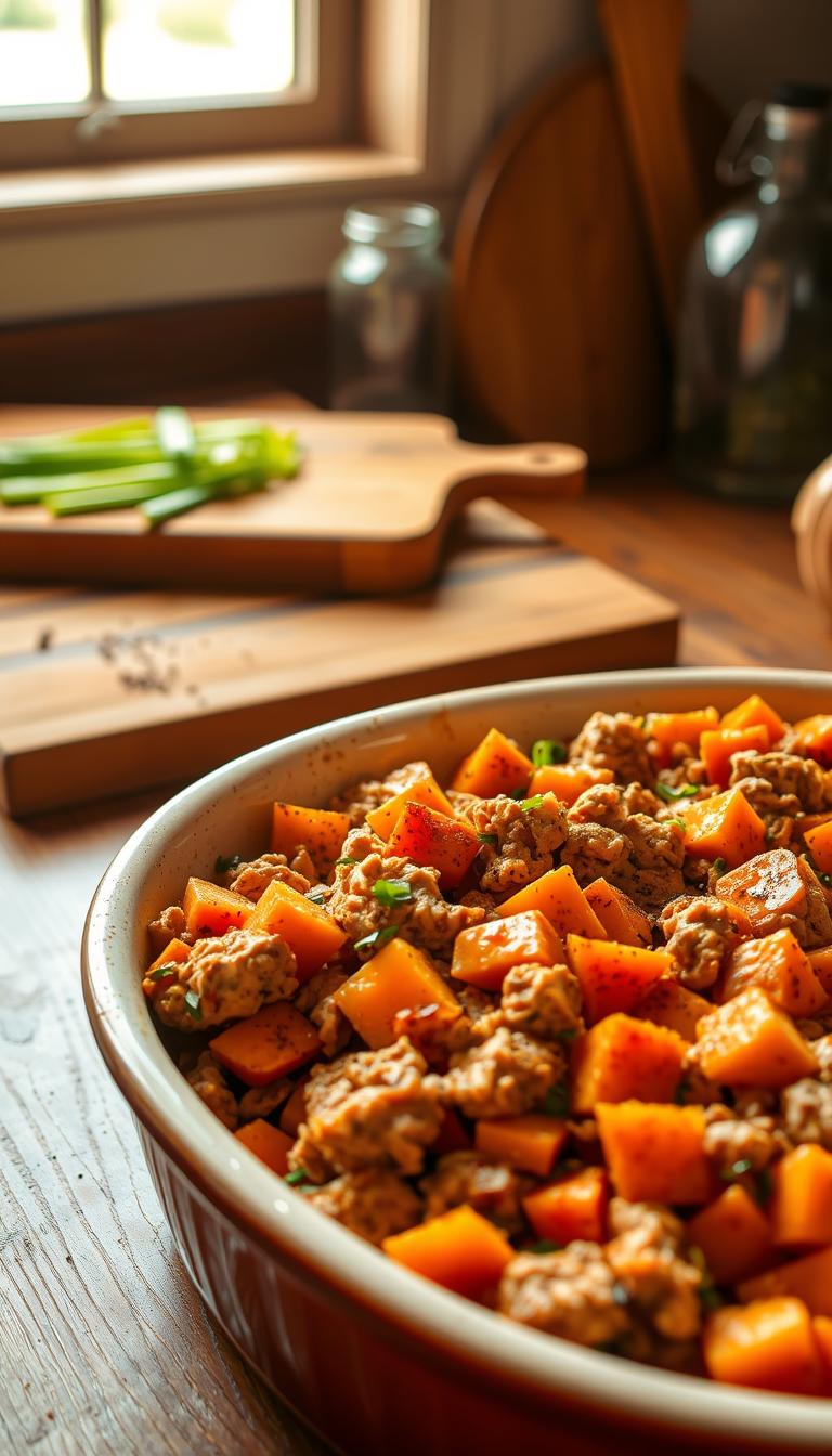 Healthy Ground Turkey Sweet Potato Bake: Easy & Delicious!