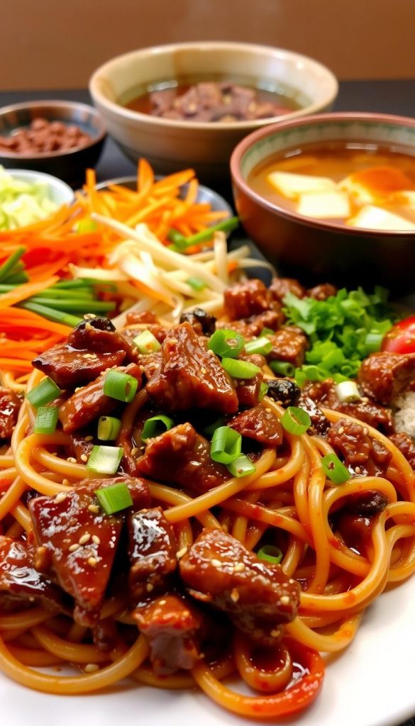 Sticky Beef Noodles Variations