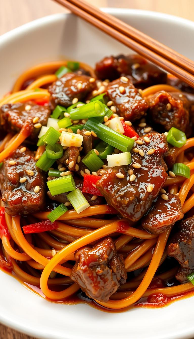 Sticky Beef Noodles